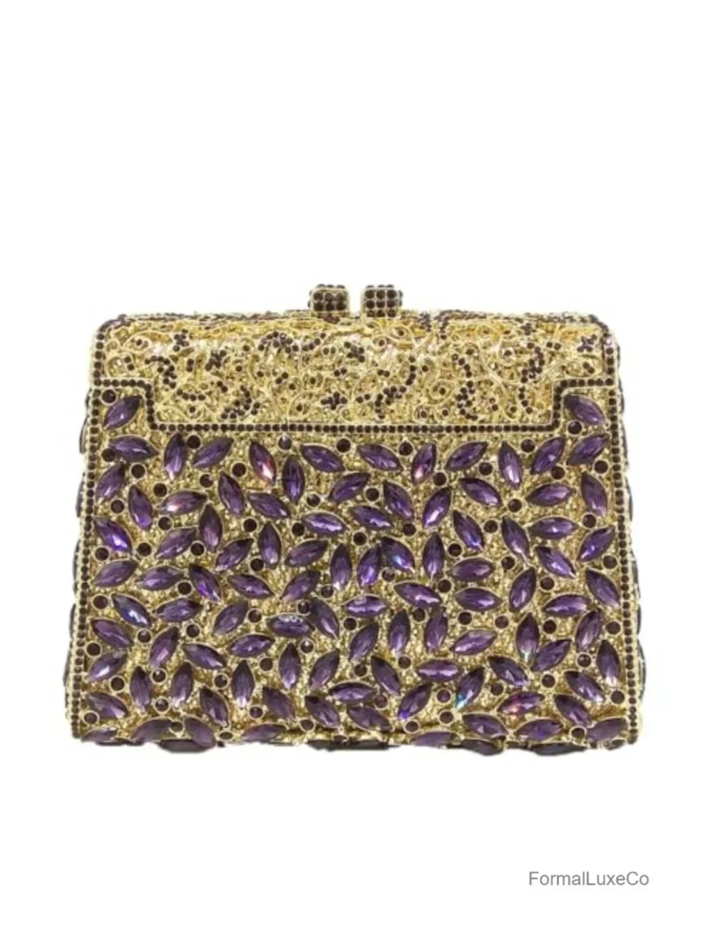 Rhinestone Crystal Clutch Purse with Detachable Chain Straps